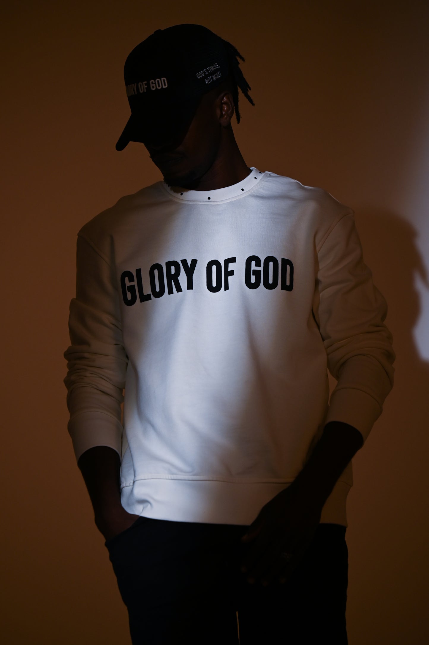 Glory of God Oversized Sweatshirt- White- Black print
