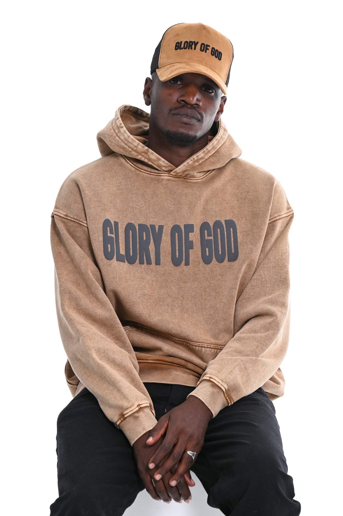 Glory of God Oversized Hoodie - Rich Brown