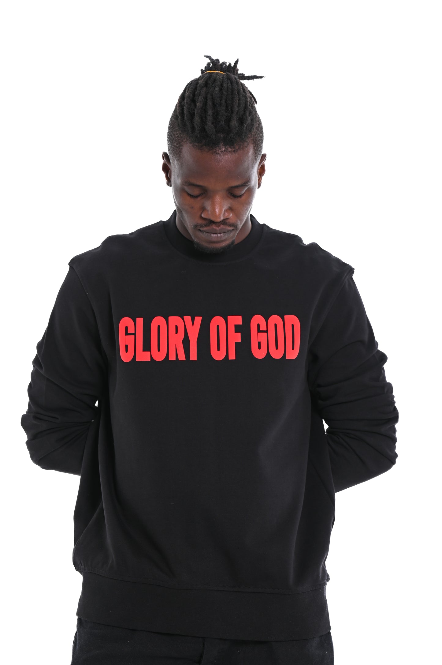 Glory of God Oversized Sweatshirt- Black- Red print