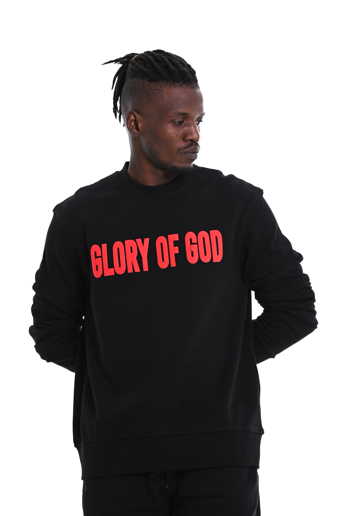 Glory of God Oversized Sweatshirt- Black- Red print