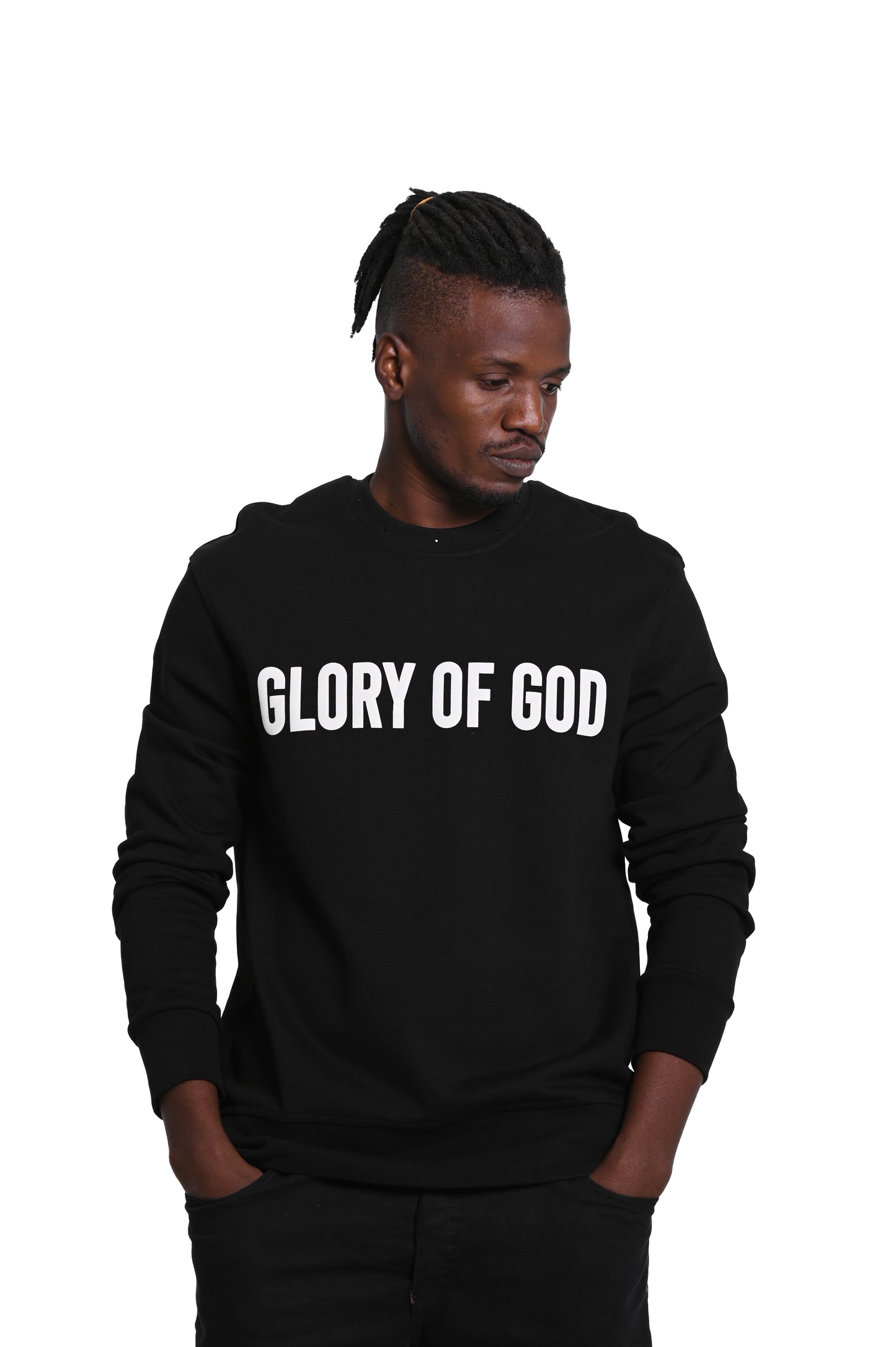 Glory of God Crewneck Sweatshirt - Black with White Print