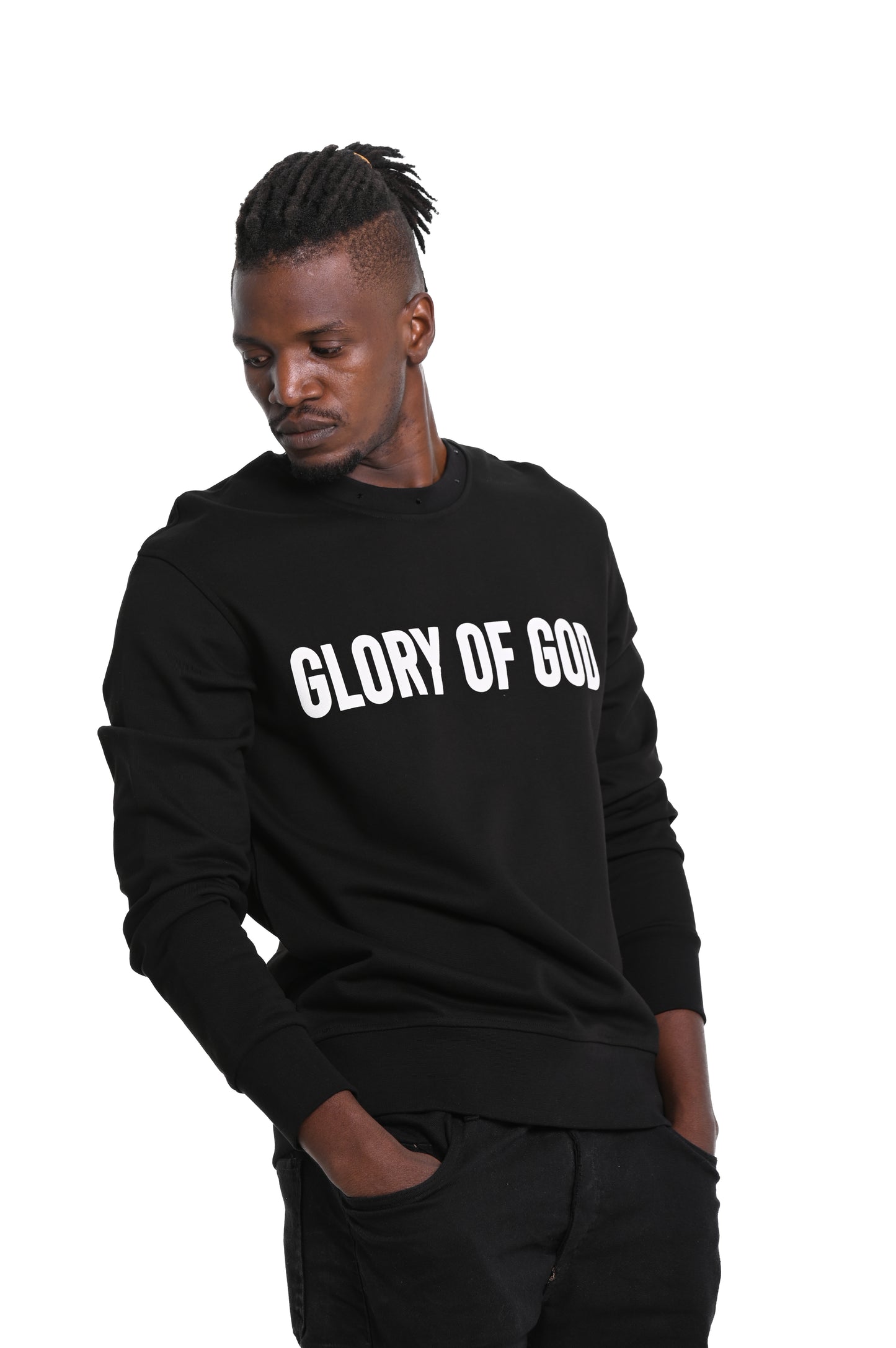 Glory of God Crewneck Sweatshirt - Black with White Print