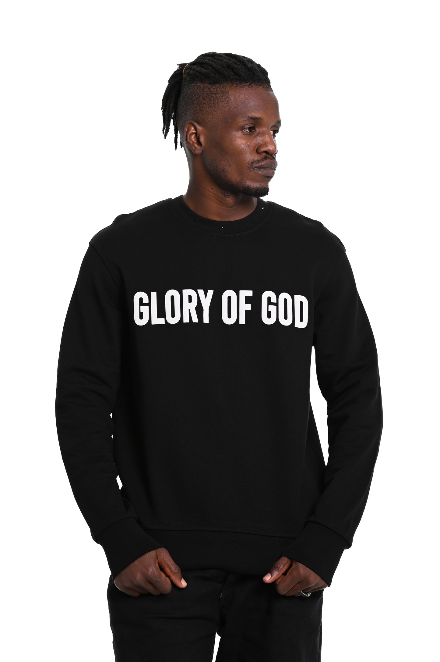 Glory of God Crewneck Sweatshirt - Black with White Print