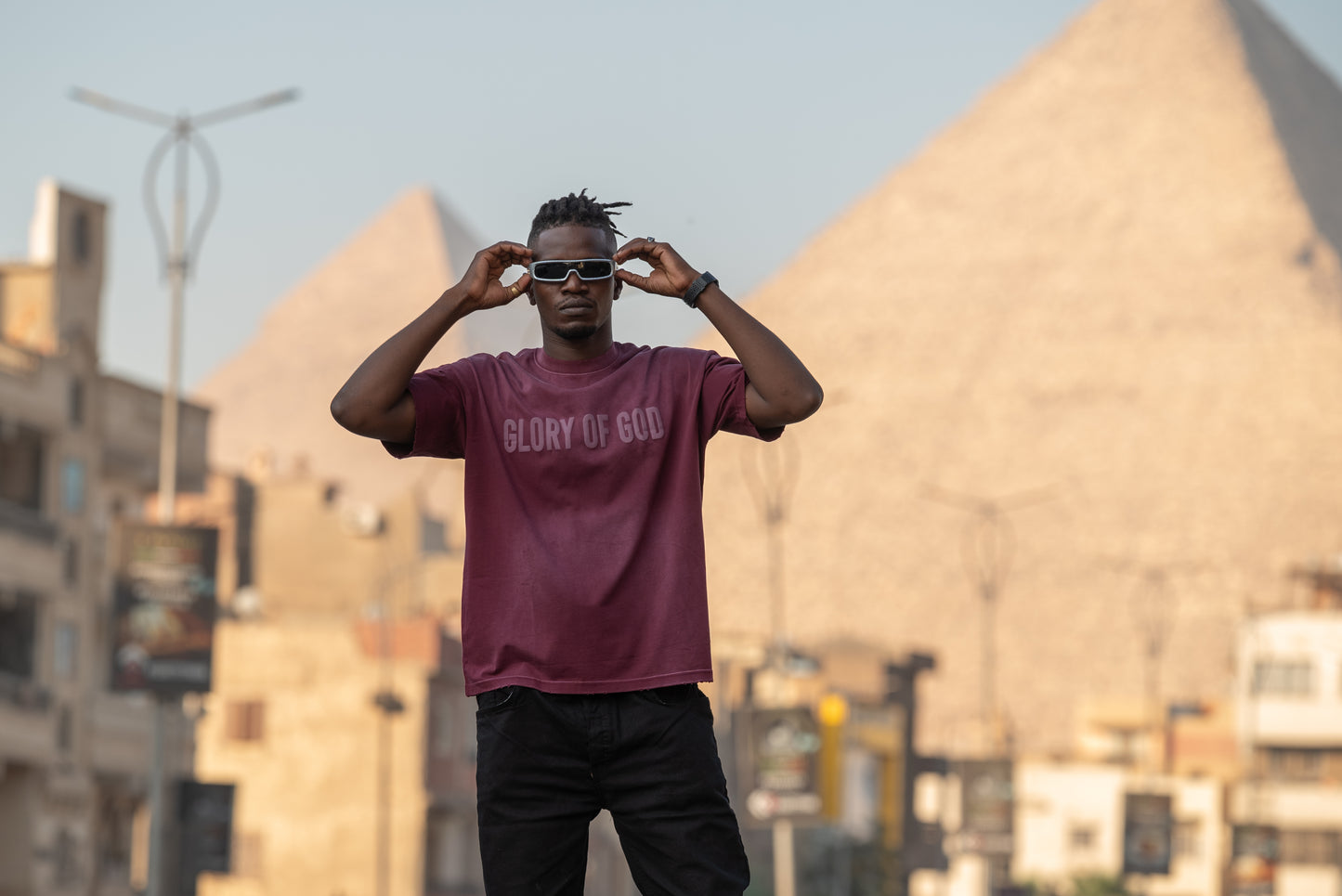 Glory of God Oversized Half Sleeve T-Shirt - Ultra-Soft Cotton in Luxurious Chestnut Red