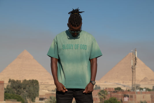 Glory of God Oversized Half Sleeve T-Shirt - Ultra-Soft Cotton in Elegant Green