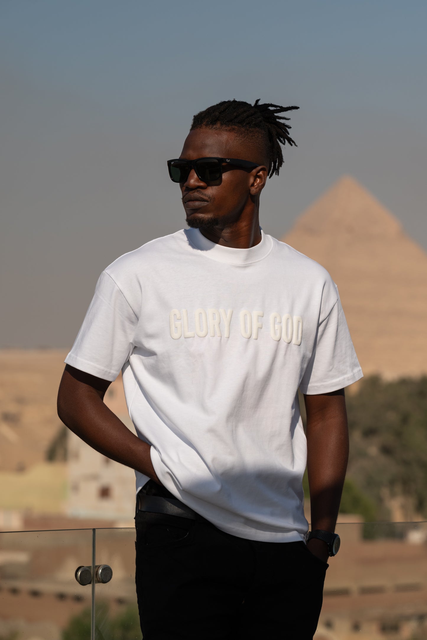 Glory of God Oversized Half Sleeve T-Shirt - Ultra-Soft Cotton in Elegant White