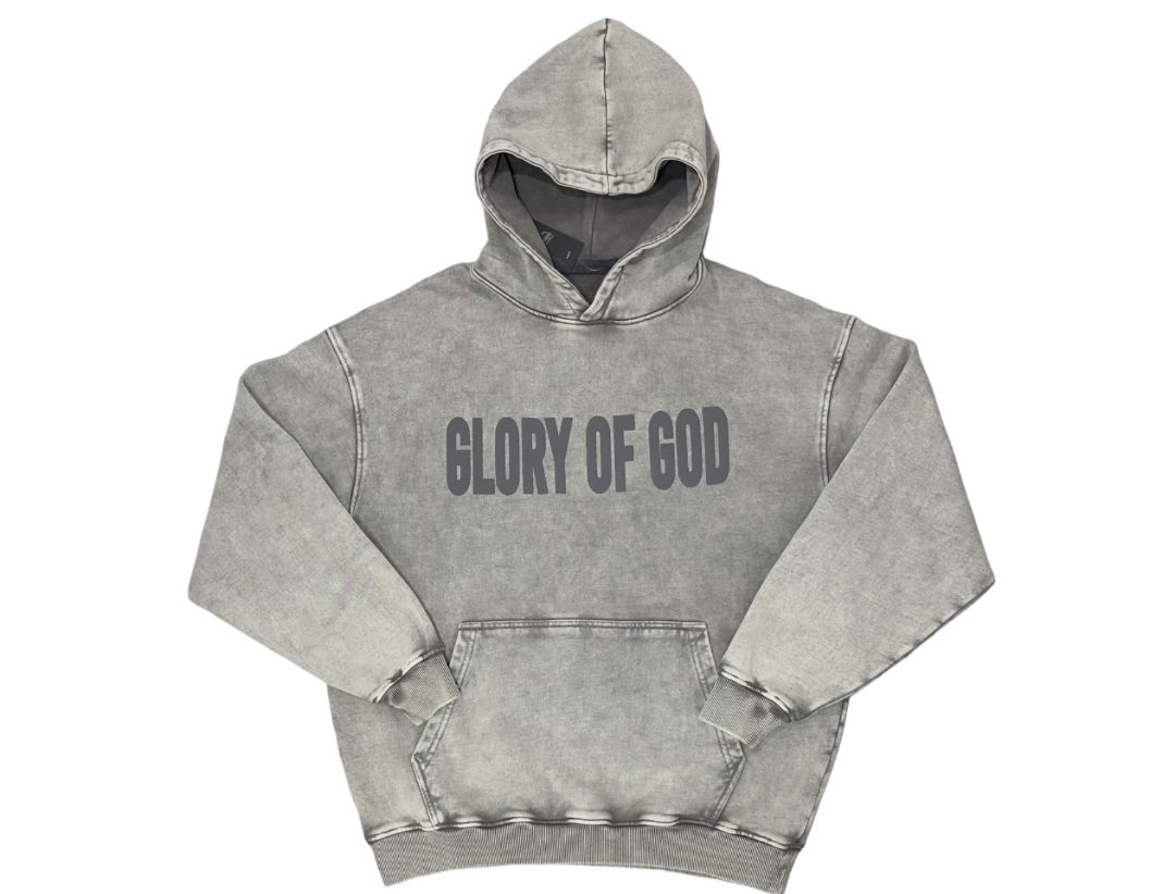 Glory of God Oversized Hoodie - Luxuriously Soft Cotton in Elegant Grey