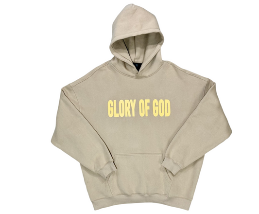 Glory of God Oversized Hoodie - Downing Sand Beige, Ultra-Soft Cotton, Premium Quality