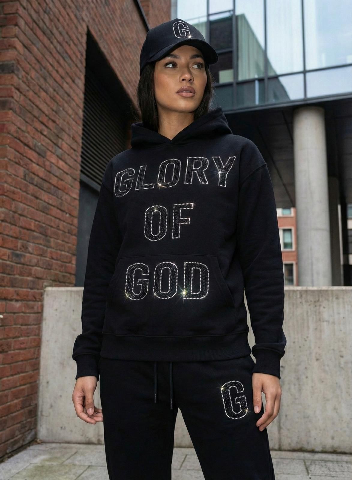 Glory of God sut de mujer negro con piedras